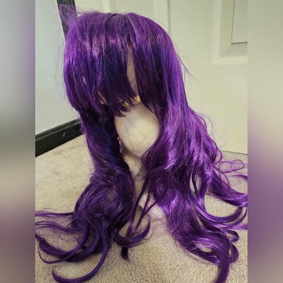 Womens Heat Resistant Curly Hair 28-inch Cosplay Costume Wig Purple - Picture 3 of 8